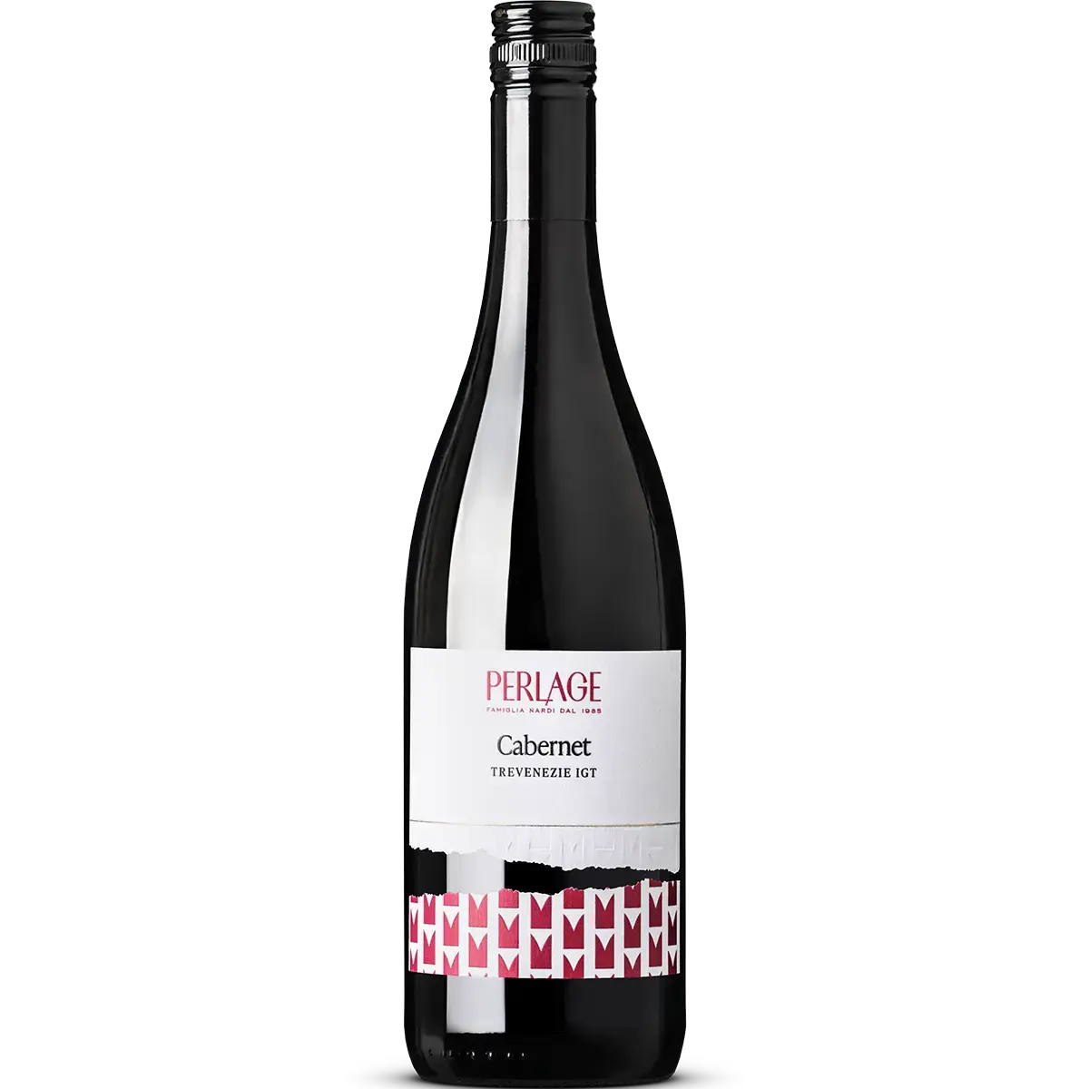 Eine Flasche biologischen Cabernet Perlage, Trevenezie IGT – ein Beispiel für nachhaltige Spitzenweinherstellung.