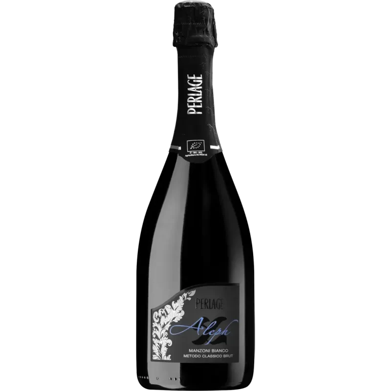 Bottiglia Perlage Aleph Manzoni Bianco, vino biologico, Metodo Classico Brut.