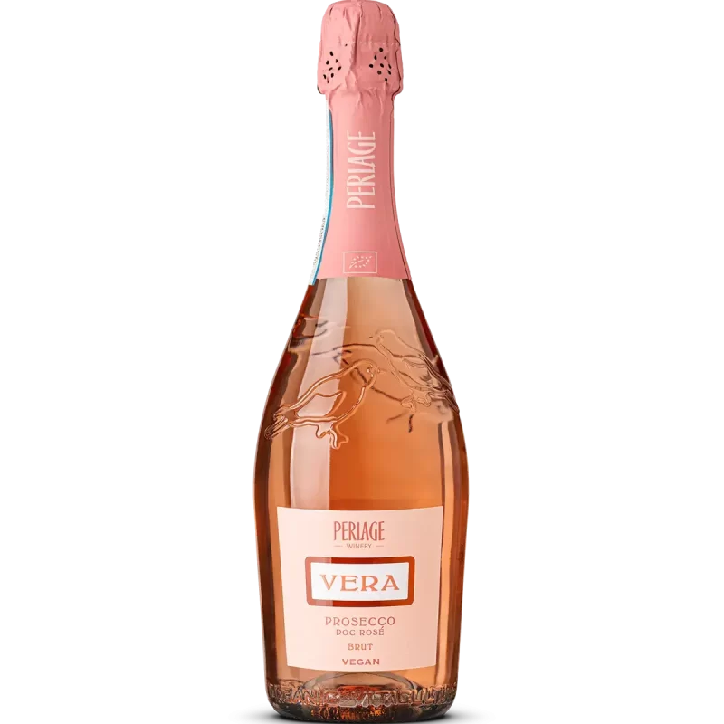 Prosecco DOC Rosé biologico, Perlage raffinato, da Conegliano Valdobbiadene, elegante e vegan.