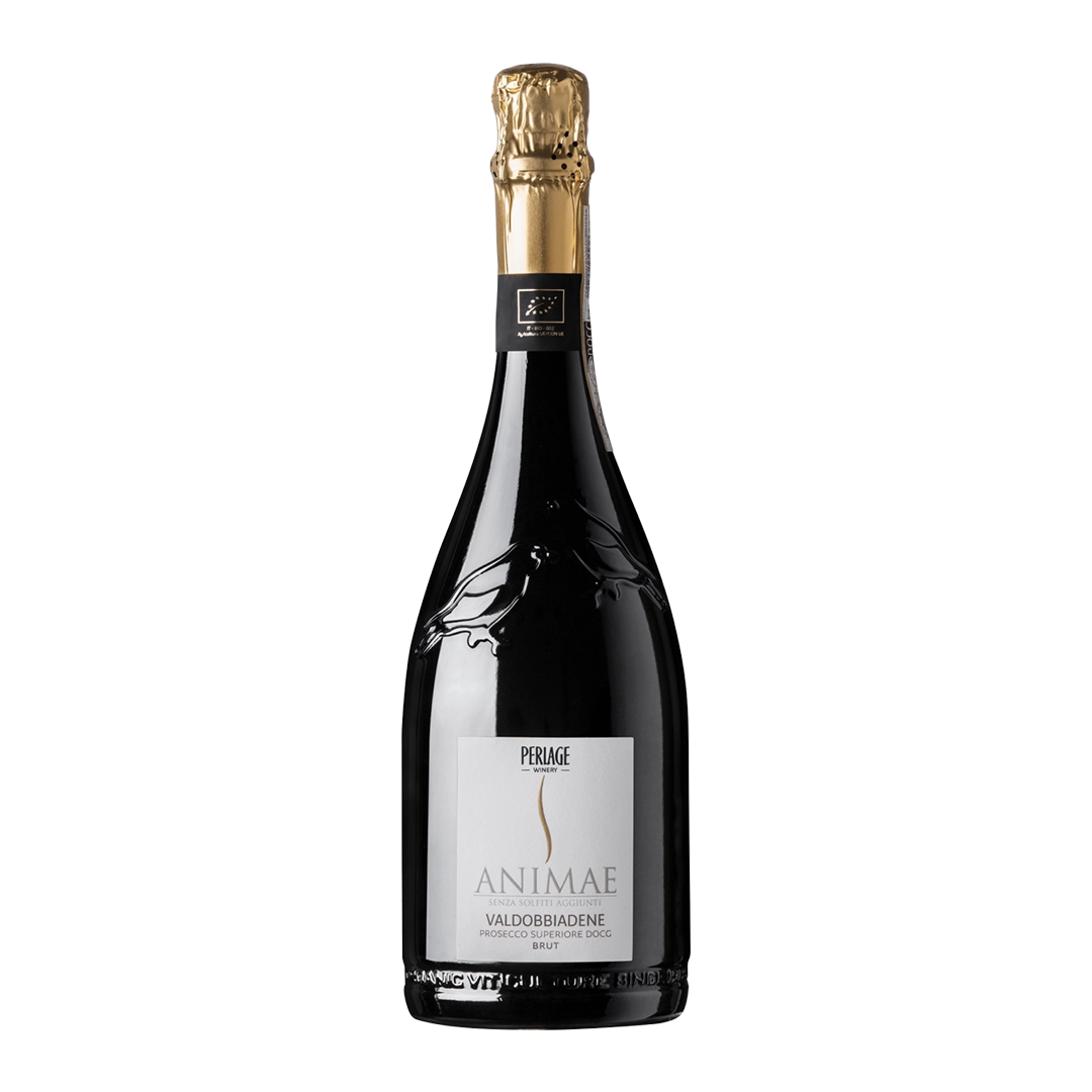 Bottiglia di Prosecco DOCG biologico Perlage, Conegliano Valdobbiadene, etichetta Animae.