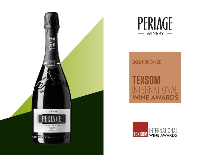 perlage-v-come-vegani Bottiglia di Prosecco DOCG Perlage, vino biologico premiato ai Texsom International Wine Awards 2021.