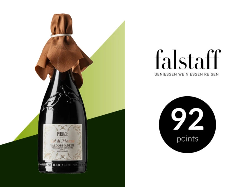 perlage-v-come-vegani Bottiglia di Prosecco DOCG Valdobbiadene Perlage, 92 punti Falstaff, eccellenza biologica veneta.
