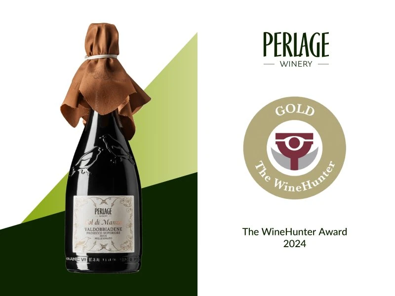 perlage-v-come-vegani Perlage Prosecco DOCG Valdobbiadene biologico premiato con The WineHunter Award 2024.